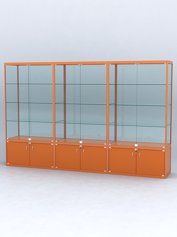 Витрина "АЛПРО" №2-3м-500-2 (задняя стенка - стекло) Оранжевый