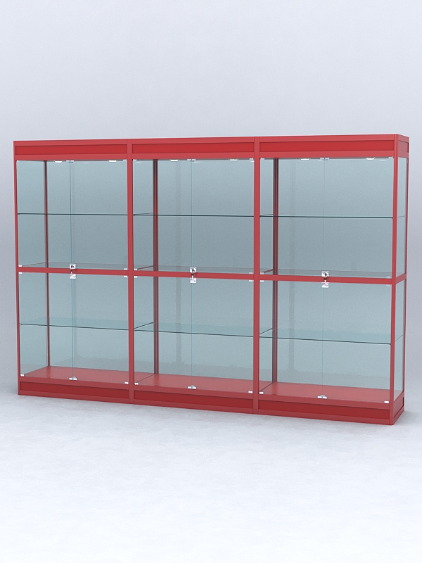 Витрина "АЛПРО" №3-3м-500-2 (задняя стенка - стекло)  Красный