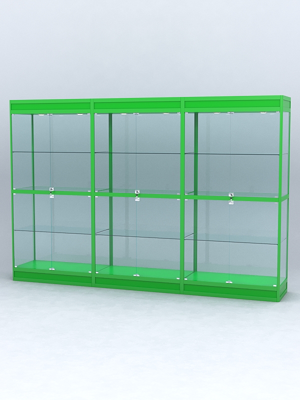 Витрина "АЛПРО" №3-3м-500-2 (задняя стенка - стекло)  Зеленый