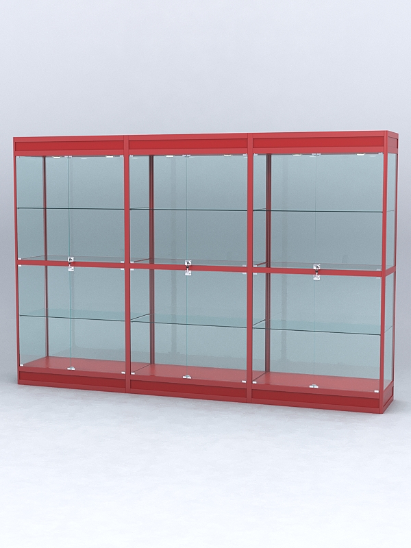 Витрина "АЛПРО" №3-3м-400-2 (задняя стенка - стекло)  Красный