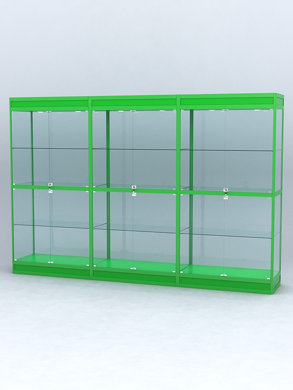 Витрина "АЛПРО" №3-3м-400-2 (задняя стенка - стекло)  Зеленый