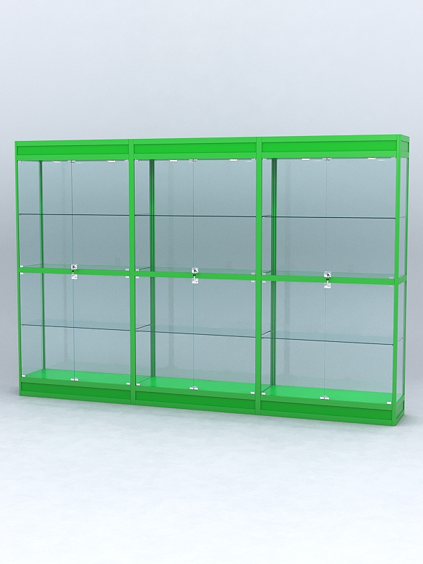 Витрина "АЛПРО" №3-3м-300-2 (задняя стенка - стекло)  Зеленый