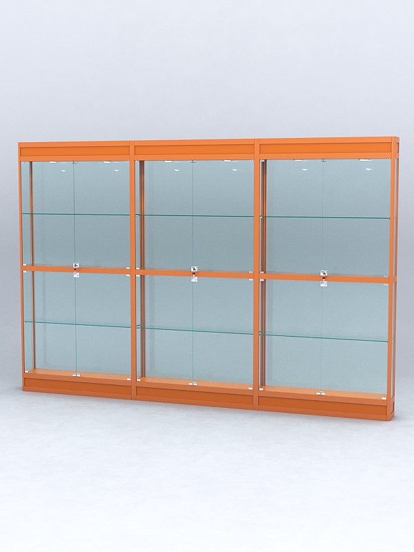 Витрина "АЛПРО" №3-3м-200-2 (задняя стенка - стекло)  Оранжевый