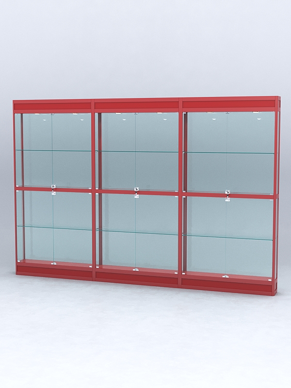 Витрина "АЛПРО" №3-3м-200-2 (задняя стенка - стекло)  Красный