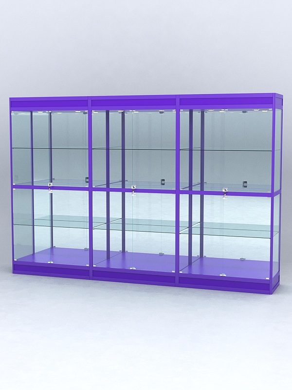 Витрина "АЛПРО" №3-3м-500-3 (задняя стенка - зеркало) Фиолетовый