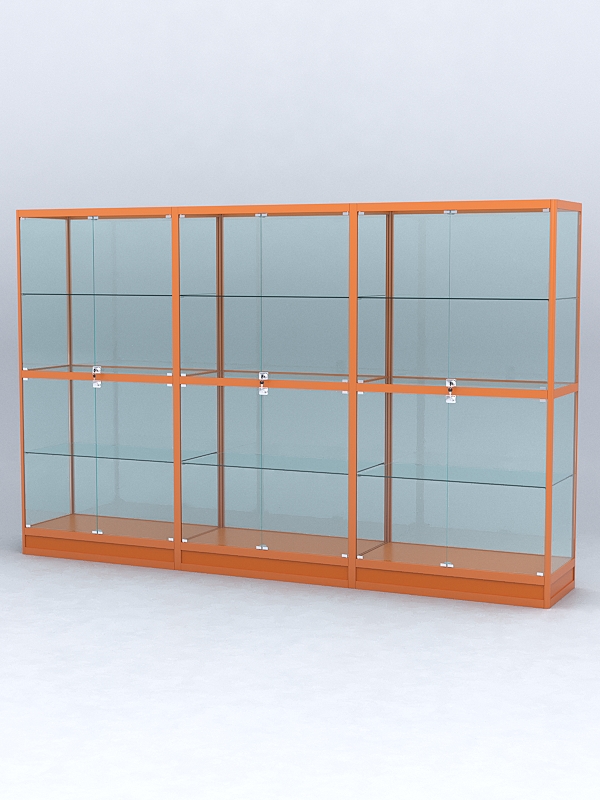 Витрина "АЛПРО" №4-3м-500-2 (задняя стенка - стекло)  Оранжевый