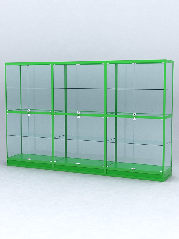 Витрина "АЛПРО" №4-3м-500-2 (задняя стенка - стекло)  Зеленый