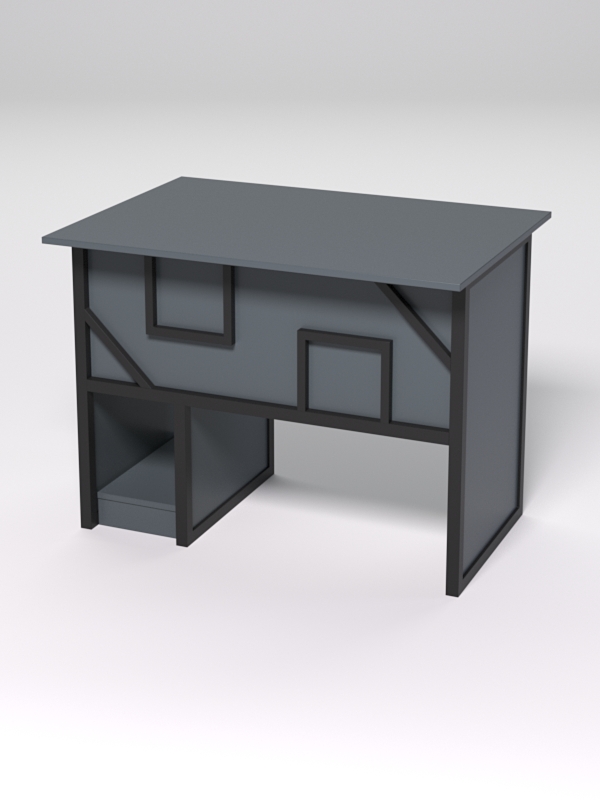 Стол для компьютера СК-32 "СТРОНГ" в стиле ЛОФТ декор №4 Темно-серый