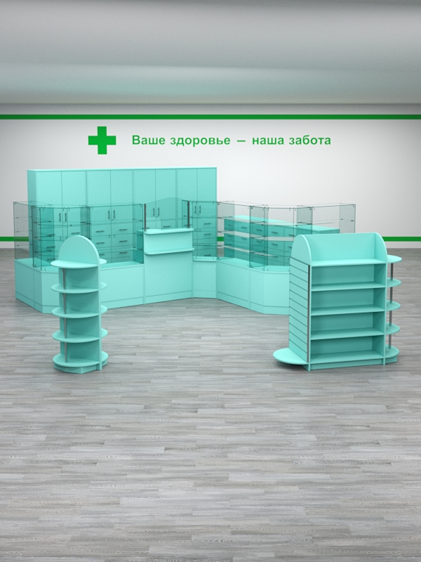 Комплект мебели для Аптек №5 Тиффани Аква