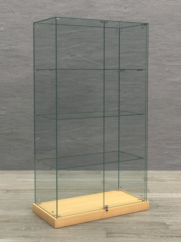 Витрина стеклянная "КРАСА ХИТ ПРОДАЖ" №5 (с дверками, задняя стенка - стекло) Бук Бавария