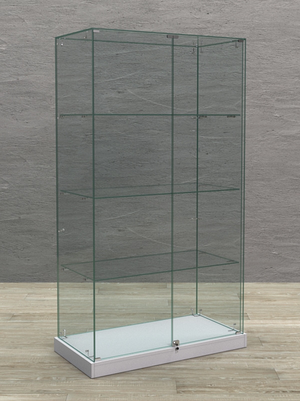 Витрина стеклянная "КРАСА ХИТ ПРОДАЖ" №5 (с дверками, задняя стенка - стекло) Серый