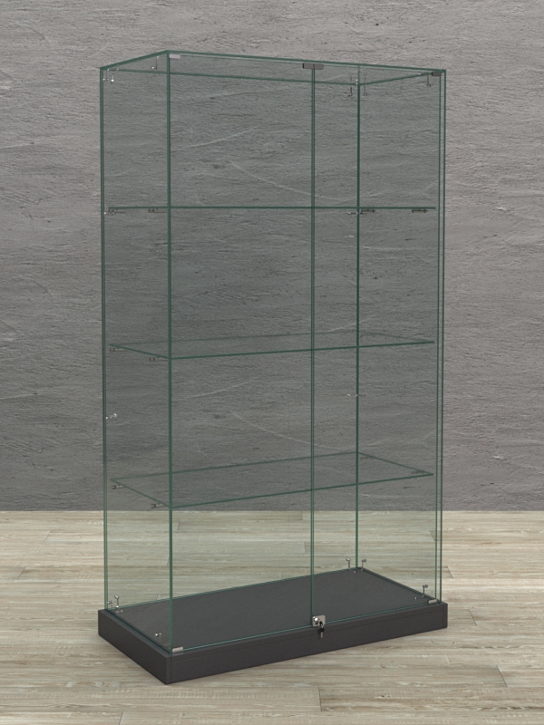 Витрина стеклянная "КРАСА ХИТ ПРОДАЖ" №5 (с дверками, задняя стенка - стекло) Черный