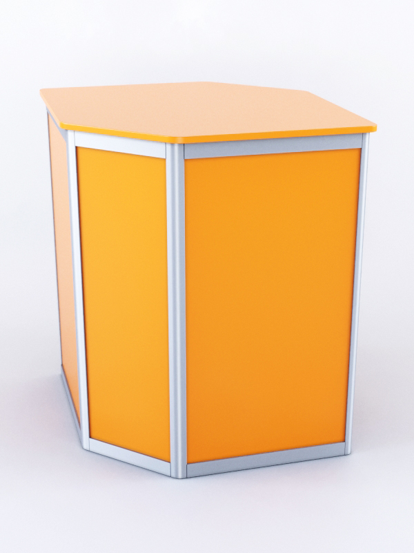 Прилавок из профиля угловой шестигранный №1 (с дверками) Оранжевый 0132 BS