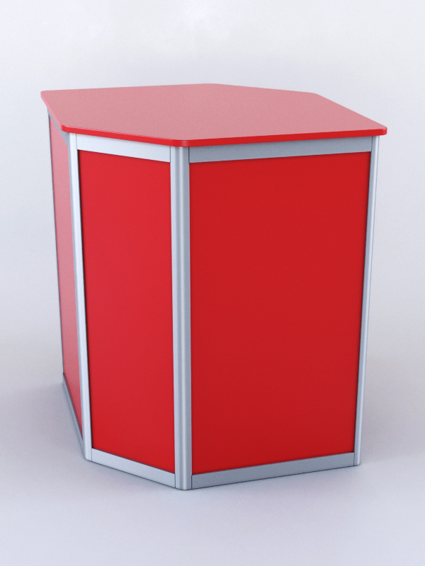 Прилавок из профиля угловой шестигранный №1 (с дверками) Красный 0149 BS