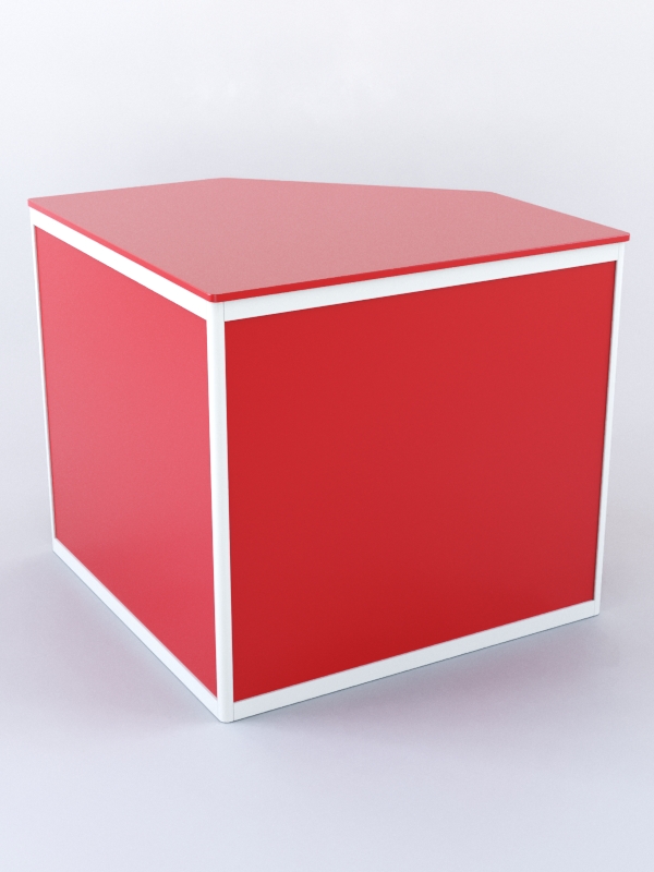 Прилавок из профиля угловой пятигранный №1 (с дверками) Красный + Белый