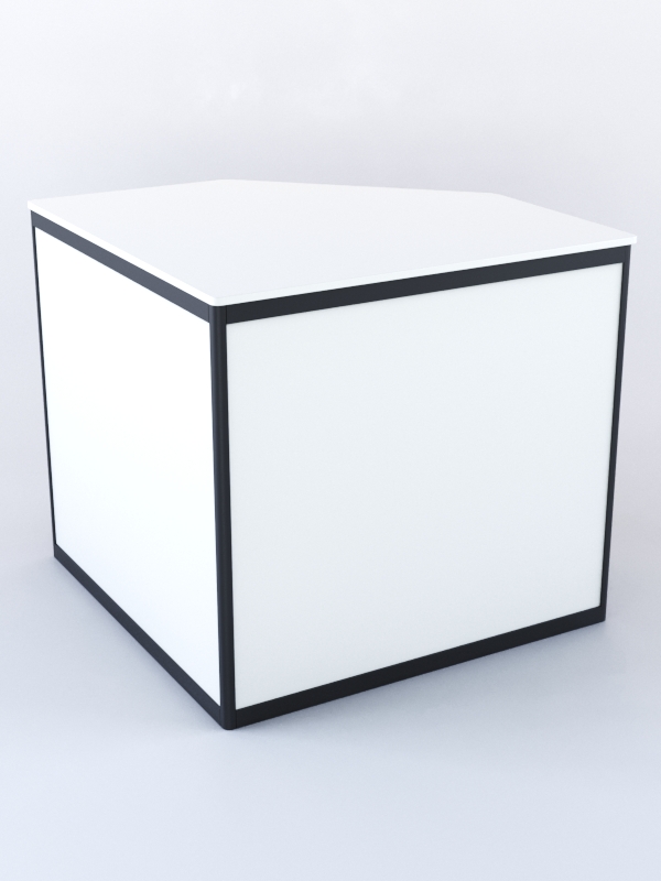 Прилавок из профиля угловой пятигранный №1 (с дверками) Белый + Черный