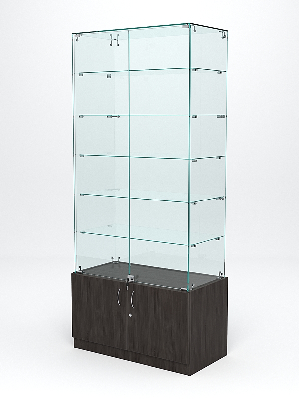 Витрина стеклянная "ИСТРА" №505 (с дверками, задняя стенка - стекло)  Грейвуд