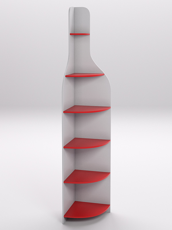 Стеллаж для бутылок №1 Серый и красный