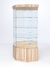 Витрина стеклянная "ИСТРА" угловая №114 пятигранная (без дверки, задние стенки - зеркало) Дуб Сонома