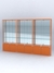 Витрина "АЛПРО" №2-3м-200-3 (задняя стенка - зеркало)  Оранжевый