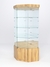 Витрина стеклянная "ИСТРА" угловая №14 пятигранная (с дверкой, задние стенки - зеркало) Дуб Золотистый