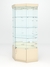 Витрина стеклянная "ИСТРА" угловая №19 шестигранная (с дверкой, задняя стенка - зеркало) Крем Вайс