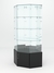 Витрина стеклянная "ИСТРА" угловая №120 шестигранная (без дверки задние стенки - зеркало) Черный