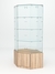 Витрина стеклянная "ИСТРА" угловая №118 шестигранная (без дверки, задние стенки - стекло) Дуб Сонома