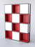 Стеллаж для разделения помещений "Стронг" №2 в стиле ЛОФТ Красный 0149 BS + Белый + Черный каркас