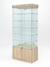 Витрина стеклянная "ИСТРА" №503 (с дверками, задняя стенка - зеркало)  Дуб Сонома