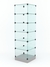 Витрина стеклянная "КУБ" №502 стаканчик (без дверок, передняя стенка - стекло) Серый
