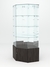 Витрина стеклянная "ИСТРА" угловая №120 шестигранная (без дверки задние стенки - зеркало) Грейвуд
