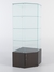 Витрина стеклянная "ИСТРА" угловая №15 пятигранная (с дверкой, задние стенки - стекло) Дуб Венге