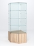 Витрина стеклянная "ИСТРА" угловая №15 пятигранная (с дверкой, задние стенки - стекло) Дуб Сонома