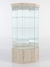 Витрина стеклянная "ИСТРА" угловая №19 шестигранная (с дверкой, задняя стенка - зеркало) Дуб Сонома