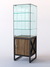 Витрина стеклянная "ЛОФТ СТИЛЬ" островная №306 (с дверкой, фасад - стекло) Дуб Чарльстон тёмно-коричневый H3154 ST36