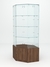 Витрина стеклянная "ИСТРА" угловая №118 шестигранная (без дверки, задние стенки - стекло) Орех