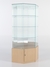Витрина стеклянная "ИСТРА" угловая №120 шестигранная (без дверки задние стенки - зеркало) Бук Бавария