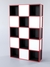 Стеллаж для разделения помещений "Стронг" №4А в стиле ЛОФТ Черный + Белый + Красный каркас