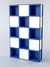 Стеллаж для разделения помещений "Стронг" №4А в стиле ЛОФТ Делфт голубой U525 ST9 + Белый + Черный каркас