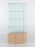 Витрина стеклянная "ИСТРА" угловая №18 шестигранная (с дверкой, задние стенки - стекло) Бук Бавария