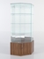 Витрина стеклянная "ИСТРА" угловая №120 шестигранная (без дверки задние стенки - зеркало) Орех