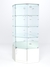 Витрина стеклянная "ИСТРА" угловая №16 пятигранная (с дверкой, задние стенки - зеркало) Белый