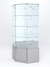 Витрина стеклянная "ИСТРА" угловая №16 пятигранная (с дверкой, задние стенки - зеркало) Серый