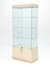 Витрина стеклянная "ИСТРА" №1 (с дверками, задняя стенка - стекло) Крем Вайс