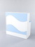 Ресепшн "Нежность Волны" №1А с правосторонней тумбой с ящиками Белый + Голубой горизонт U522 ST9