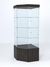 Витрина стеклянная "ИСТРА" угловая №13 пятигранная (с дверкой, задние стенки - стекло) Грейвуд