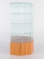 Витрина стеклянная "ИСТРА" угловая №16 пятигранная (с дверкой, задние стенки - зеркало) Вишня