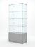 Витрина стеклянная "КРИСТАЛЛ" №105 (без дверок, задняя стенка - стекло) Серый