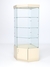Витрина стеклянная "ИСТРА" угловая №113 пятигранная (без дверки, задние стенки - стекло) Крем Вайс